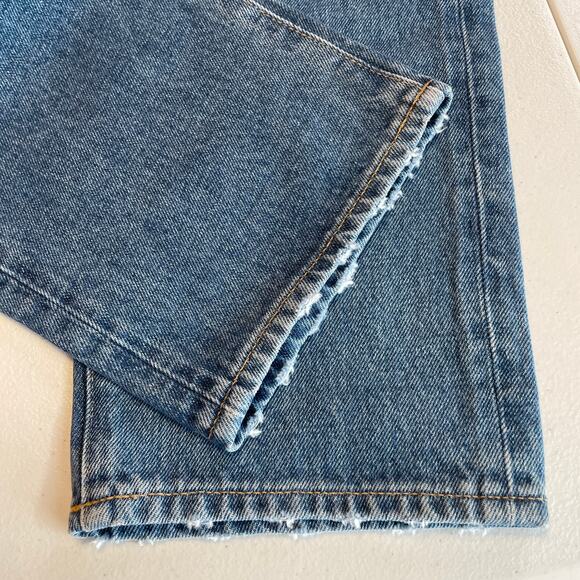 J Crew Blue Denim Straight Leg Slouchy Boy Friend Hi Rise Distressed Jeans 27 - Picture 7 of 15